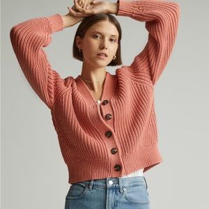 Everlane The Texture Cotton Cardigan in Light Rose size XS